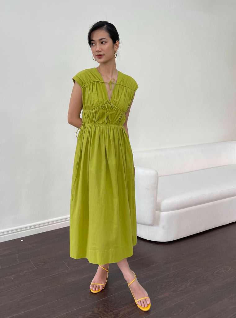 'Pistaccio' Linen Dress